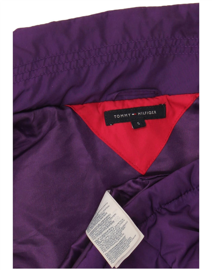 TOMMY HILFIGER Womens Padded Gilet UK 10 Small Purple Polyester