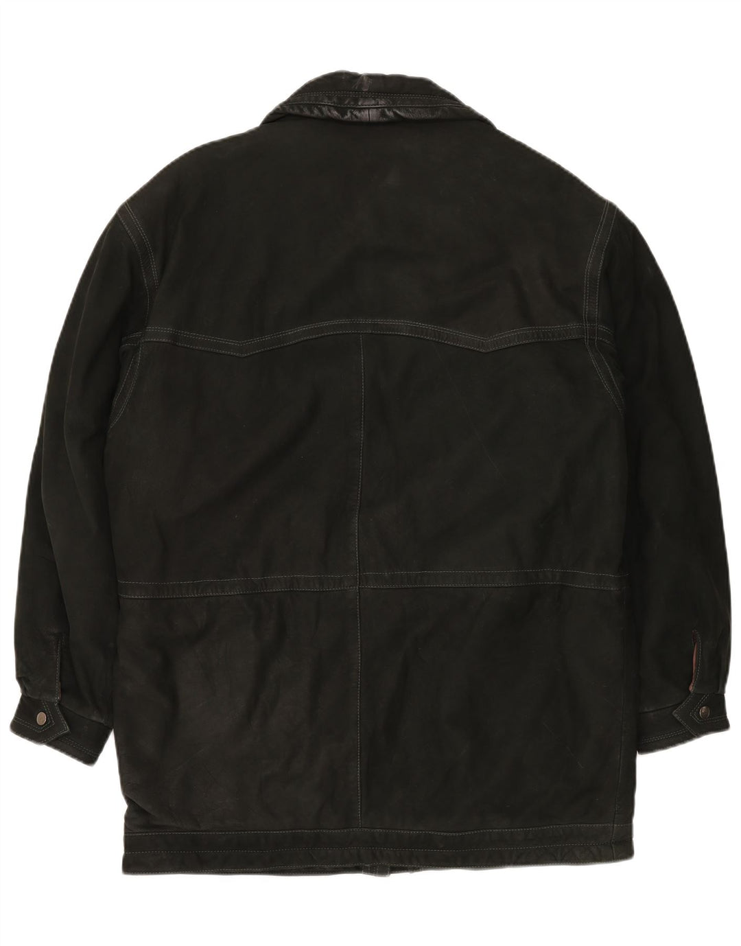 VINTAGE Мужское кожаное пальто IT 52 XL Черное кожаное