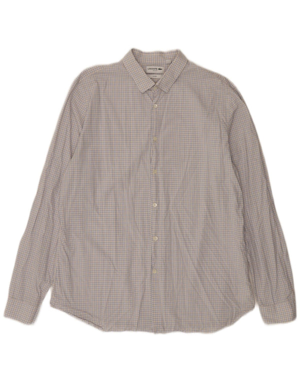 Мужская рубашка приталенного кроя Lacoste, размер 44, 17,5 XL, разноцветный хлопок в мелкую клетку