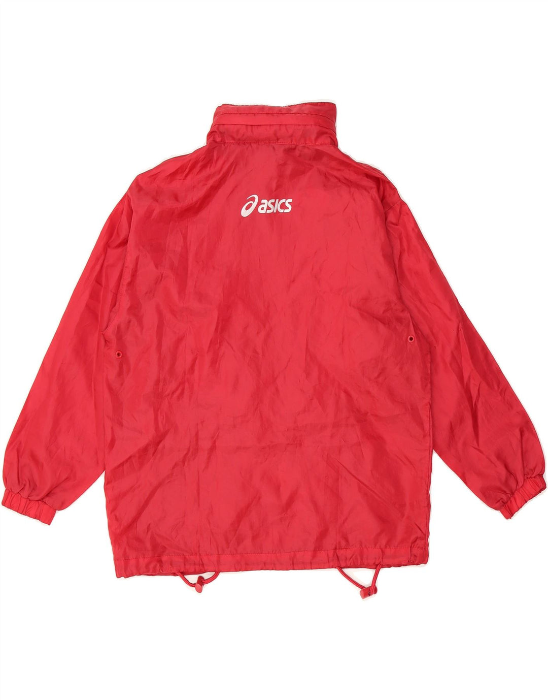 ASICS Boys Graphic Hooded Rain Jacket 9-10 Years Red Polyester Vintage Asics and Second-Hand Asics from Messina Hembry 