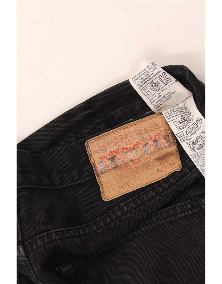 Мужские прямые джинсы Levi's 501 W32 L34, черный хлопок