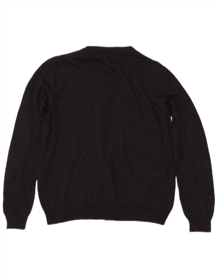 Женский кардиган MARKS & SPENCER UK 14, средний черный в крапинку