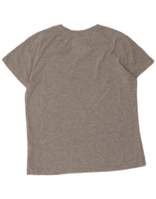 Женская футболка с рисунком Superdry Top UK 14, большой серый хлопок