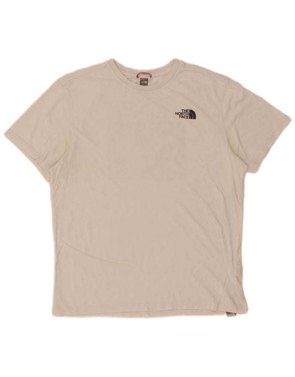 Мужская футболка с рисунком The North Face, хлопковый топ среднего размера, белый