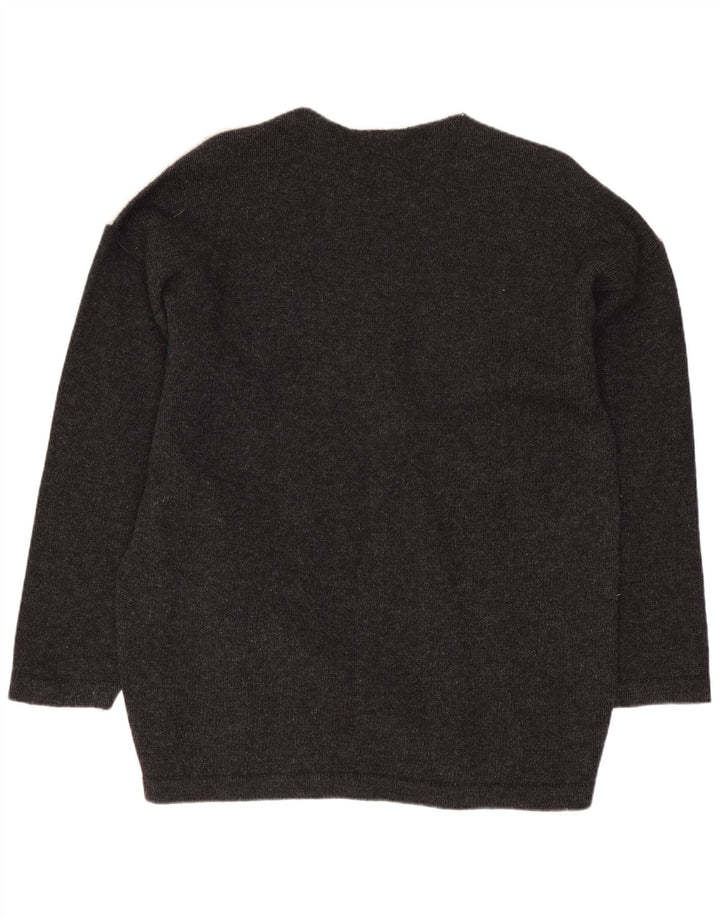 Женский джемпер с круглым вырезом Cecilia Benetti, Великобритания 16, большой серый из овечьей шерсти