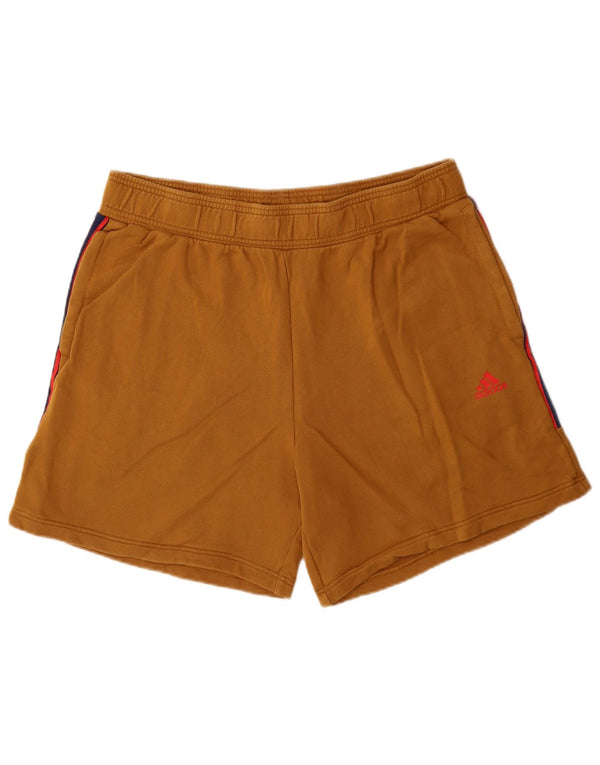 Мужские спортивные шорты Adidas с графическим рисунком XL, бежевые, хлопковые с цветными блоками