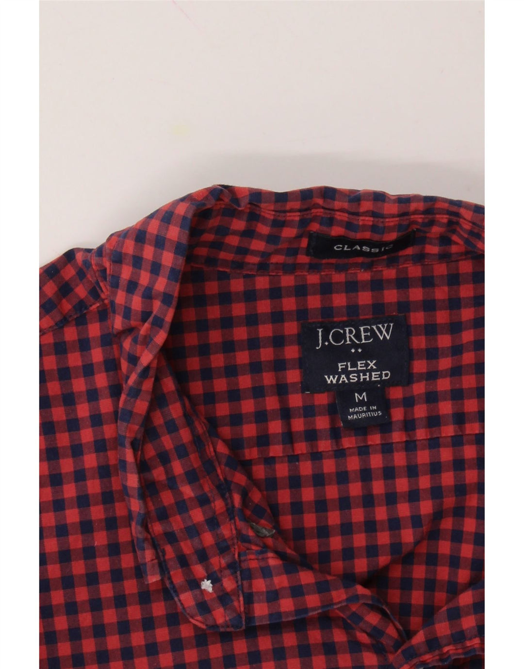 J. CREW Mens Classic Fit Shirt Medium Red Gingham Cotton Vintage J. Crew and Second-Hand J. Crew from Messina Hembry 