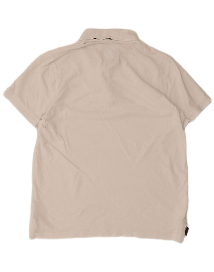 Crew Clothing Мужская рубашка поло, большой белый хлопок