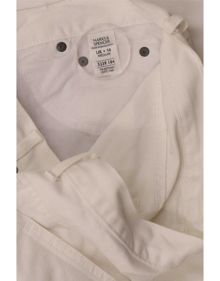 Женские джинсы Bootcut Marks & Spencer UK 14, средний W34 L30, белый хлопок