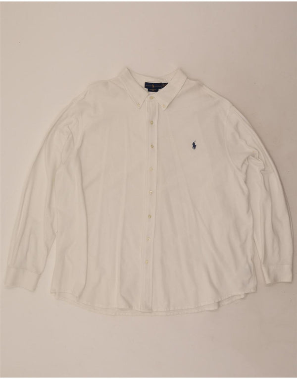 Мужская рубашка из полулегкой сетки Ralph Lauren 3XL, белый хлопок