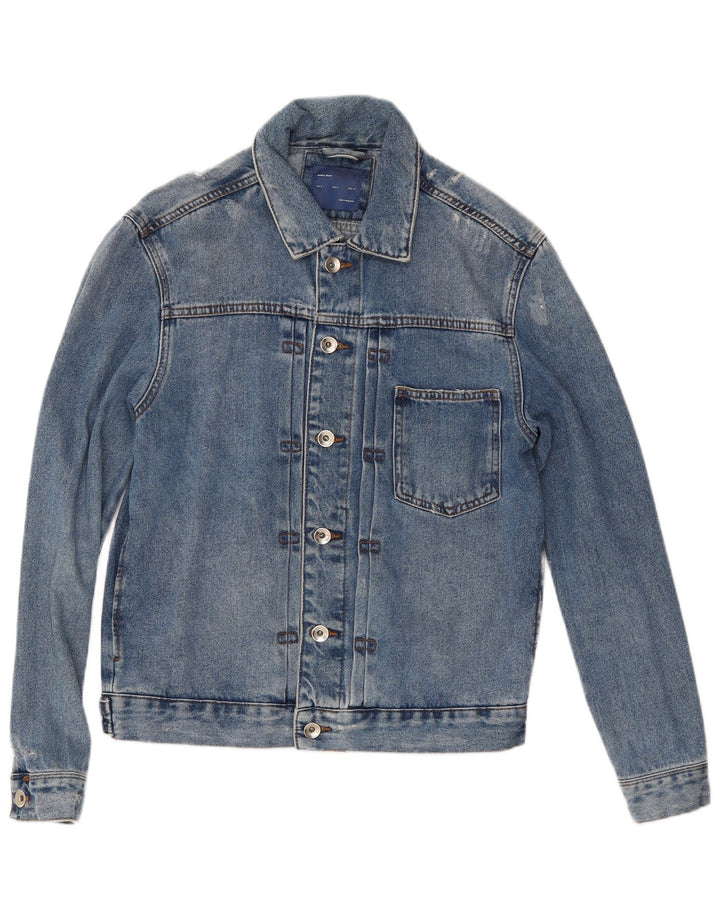 Мужская джинсовая куртка Zara UK 38, средний синий хлопок