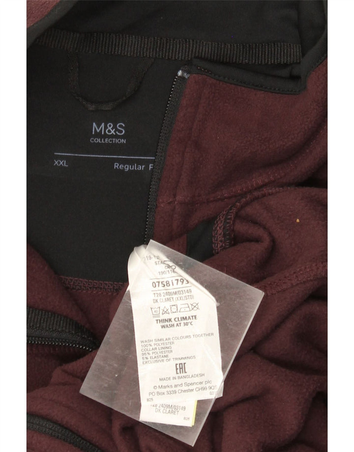 Мужская флисовая куртка MARKS & SPENCER стандартного кроя UK 42 2XL бордовая