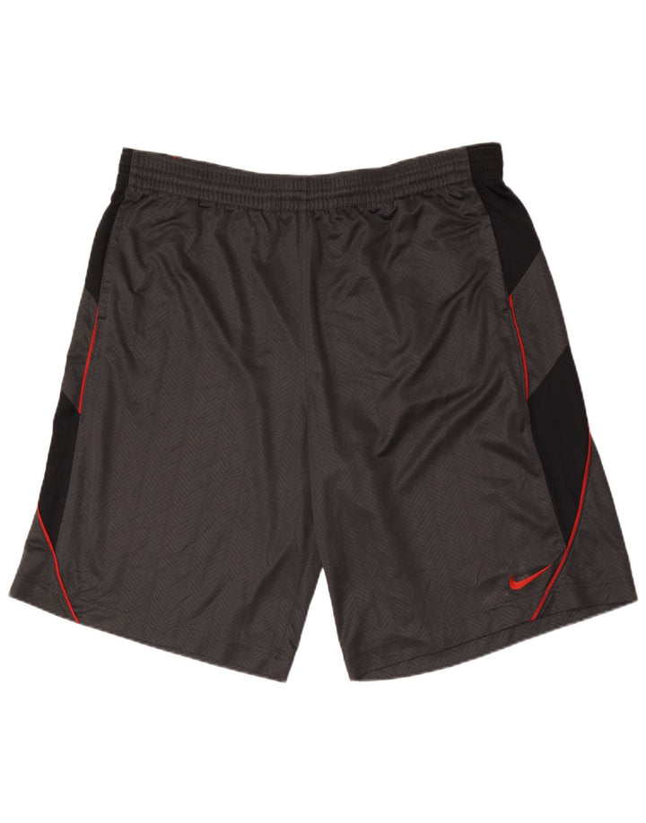 Мужские спортивные шорты Nike 2XL, серые, полиэстер с цветными блоками