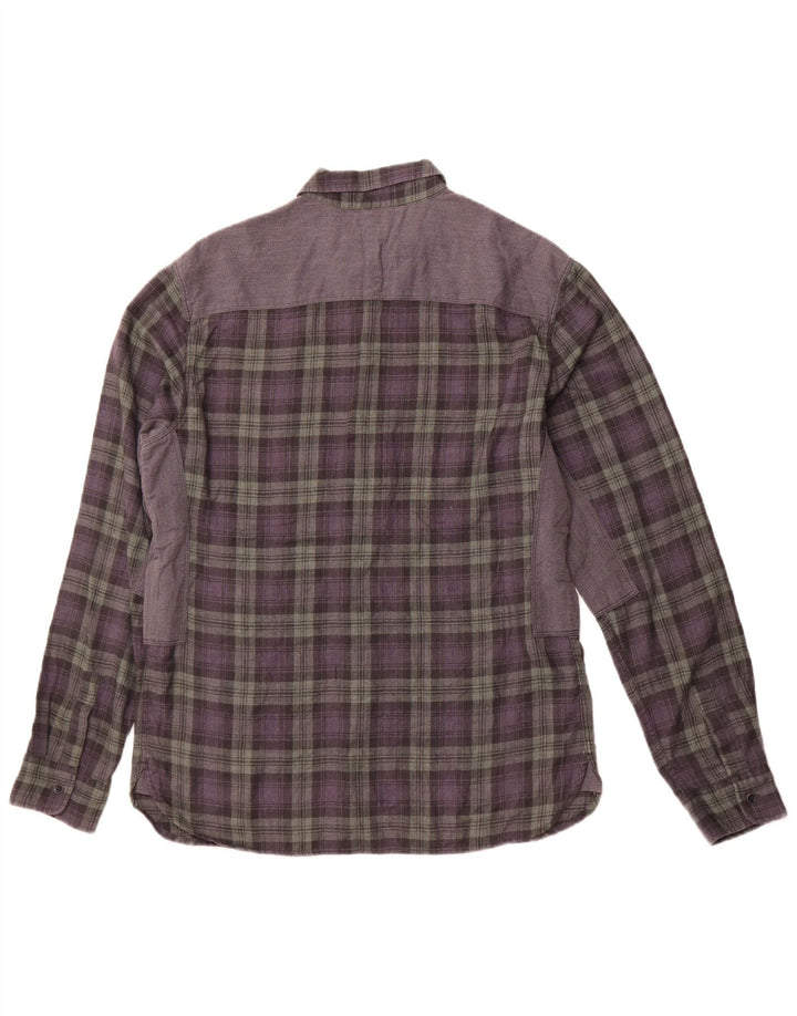 Мужская фланелевая рубашка узкого кроя ALL SAINTS, большая серая клетка из полиэстера