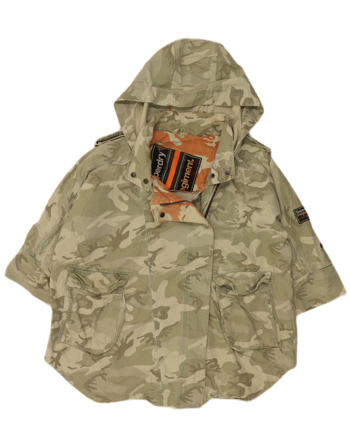 Superdry Женская куртка в стиле милитари оверсайз с рукавом 3/4, Великобритания 14, средний хаки