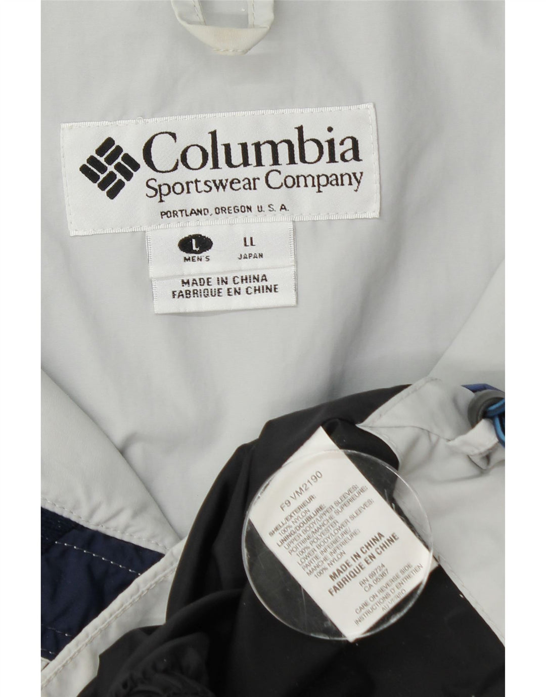 Мужская ветровка Columbia UK 40, большая синяя нейлоновая рубашка с цветными блоками