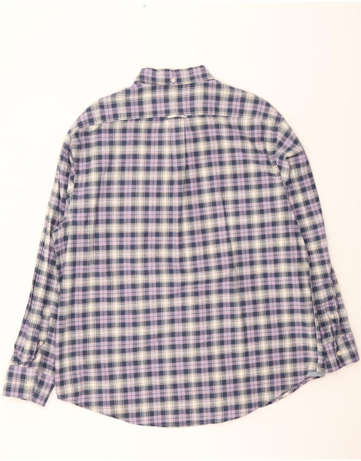 IZOD Mens Relaxed Classics Shirt XL Purple Check Cotton Vintage Izod and Second-Hand Izod from Messina Hembry 