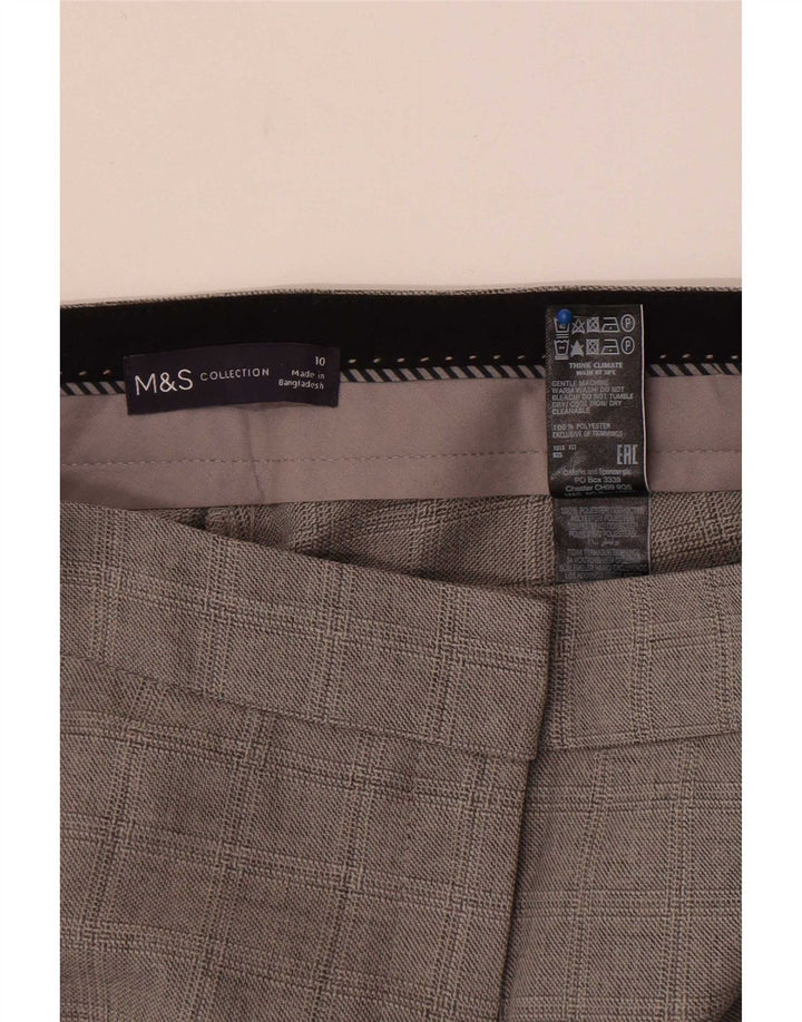 Женские брюки чинос Marks & Spencer UK 10, маленькие W27 L30, серые в клетку