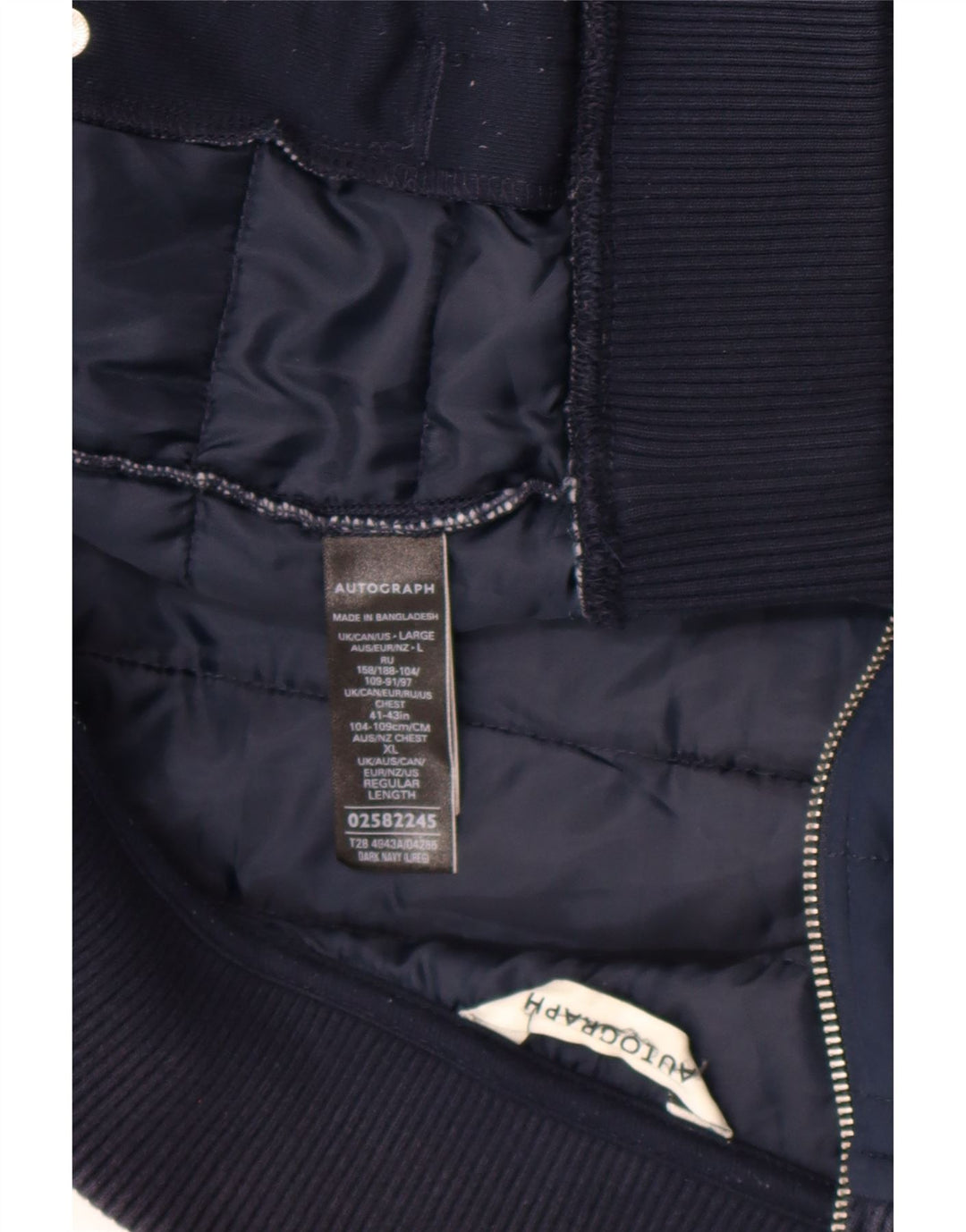 Мужская стеганая куртка Marks & Spencer UK 42 XL темно-синяя полиэстер