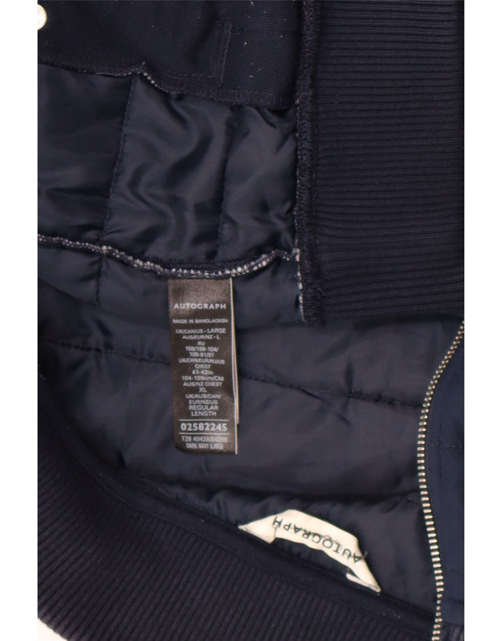 Мужская стеганая куртка Marks & Spencer UK 42 XL темно-синяя полиэстер