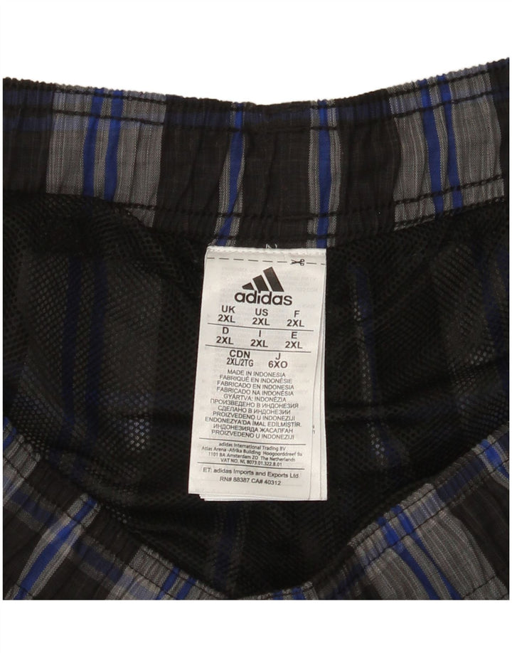 Мужские шорты для плавания Adidas 2XL, серые, полиэстер в клетку