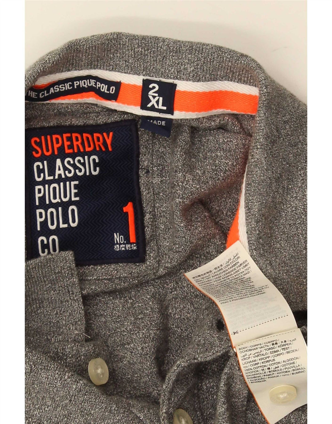 Мужская рубашка-поло Superdry 2XL, серая, хлопок