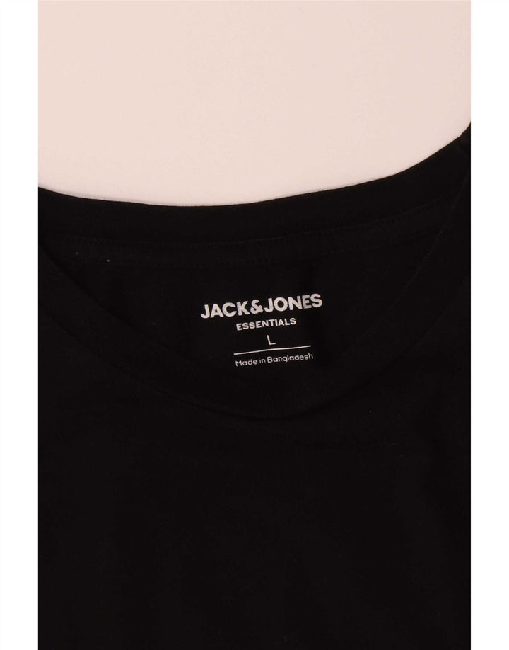 Мужская футболка Jack & Jones, большой черный хлопок
