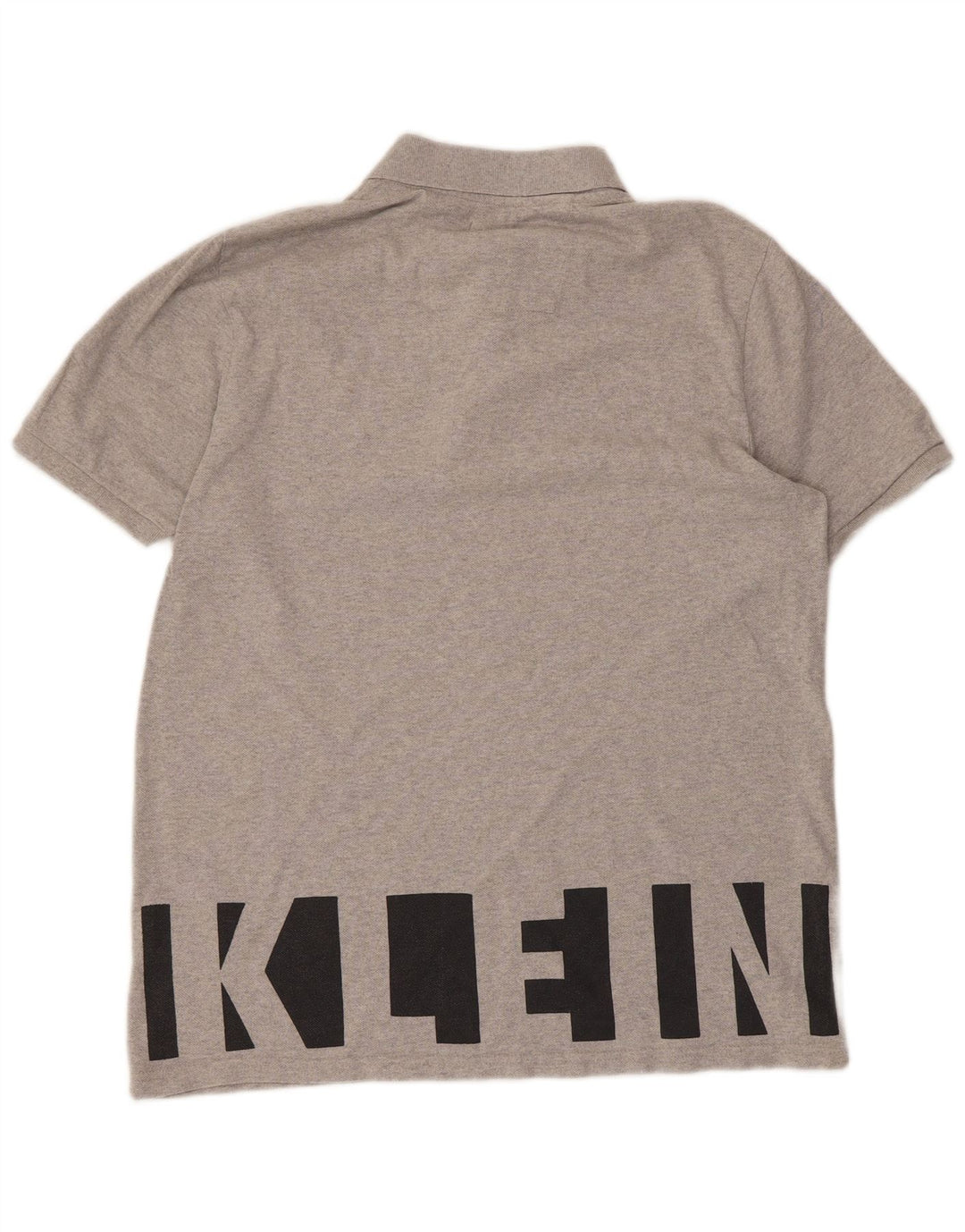 CALVIN KLEIN JEANS Мужская рубашка поло с графическим рисунком среднего серого цвета, хлопок