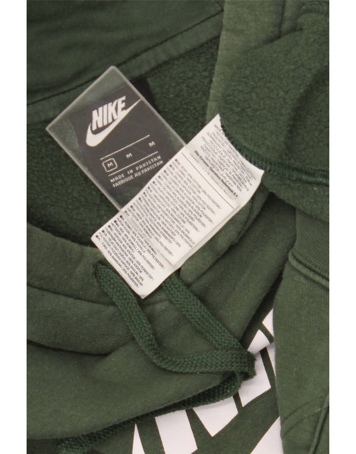 Мужской джемпер с капюшоном с графическим рисунком Nike, хлопковый средний зеленый цвет