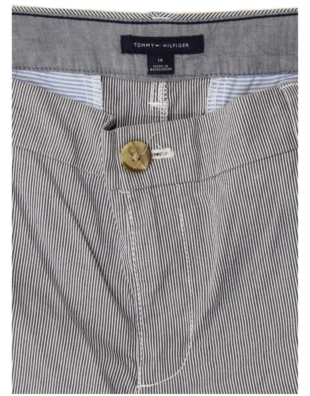 Женские укороченные брюки Tommy Hilfiger США 14 XL W38 L26 Серые в полоску