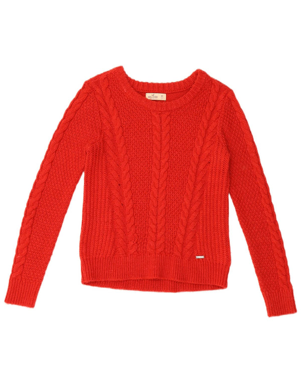 Женский свитер с вырезом лодочкой Hollister UK 6 XS, красный акрил
