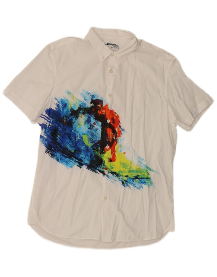 Мужская рубашка с коротким рукавом Desigual, большая белая