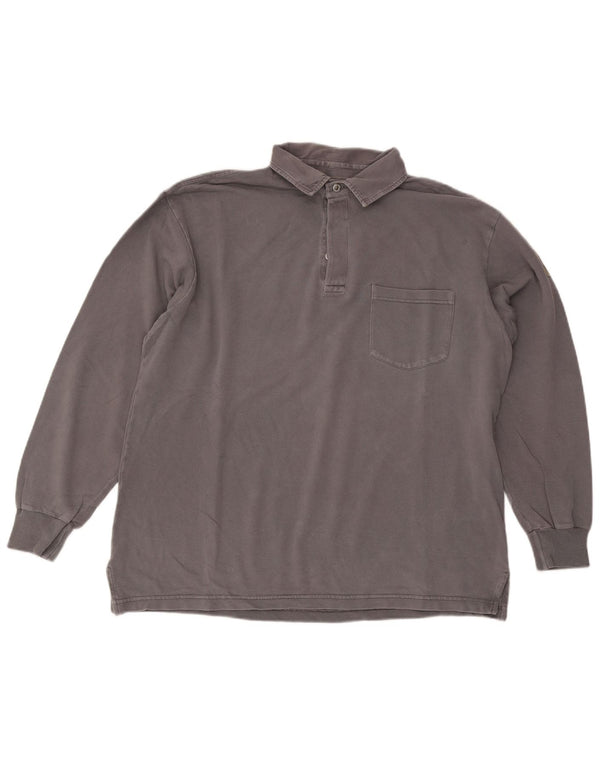 Murphy & Nye Mens Sailmakers Long Sleeve Loose Fit Polo Shirt Medium Grey