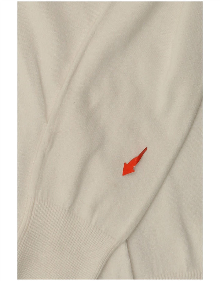 Женский джемпер с v-образным вырезом ZARA UK 14, большой белый цвет