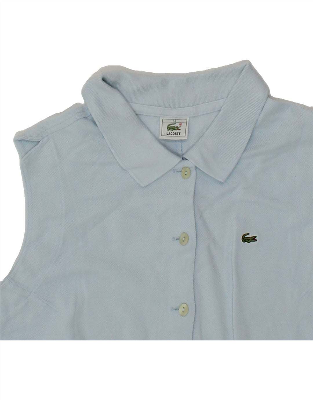 LACOSTE Womens Sleeveless Shirt Blouse Size 42 Large Blue Cotton Vintage Lacoste and Second-Hand Lacoste from Messina Hembry 