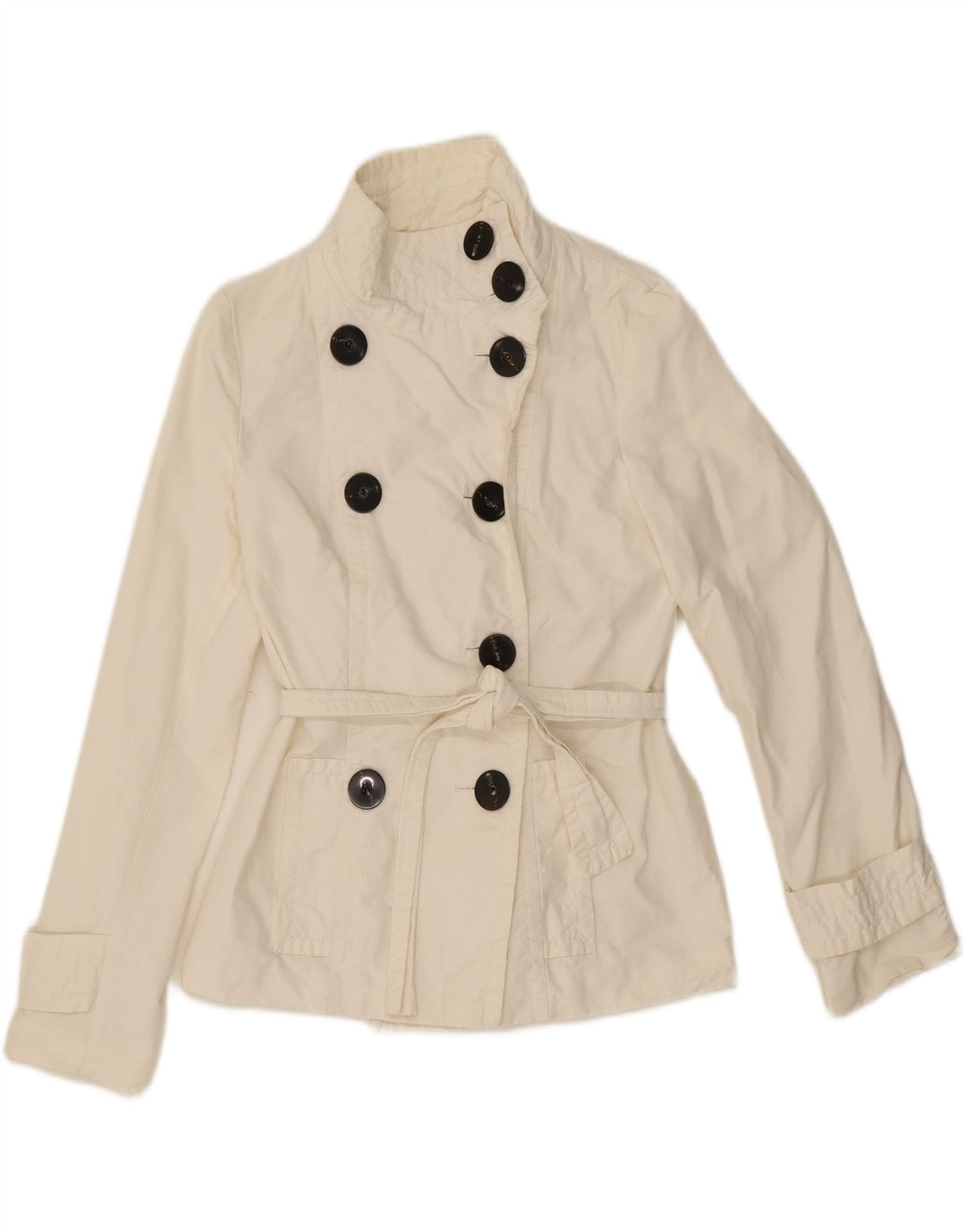 Женский короткий тренч Zara UK 10, маленький белый хлопок