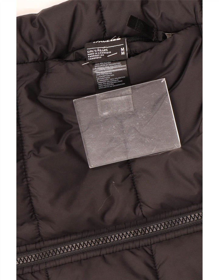 THE NORTH FACE Утепленная куртка с капюшоном для девочек 9–10 лет, средний черный цвет