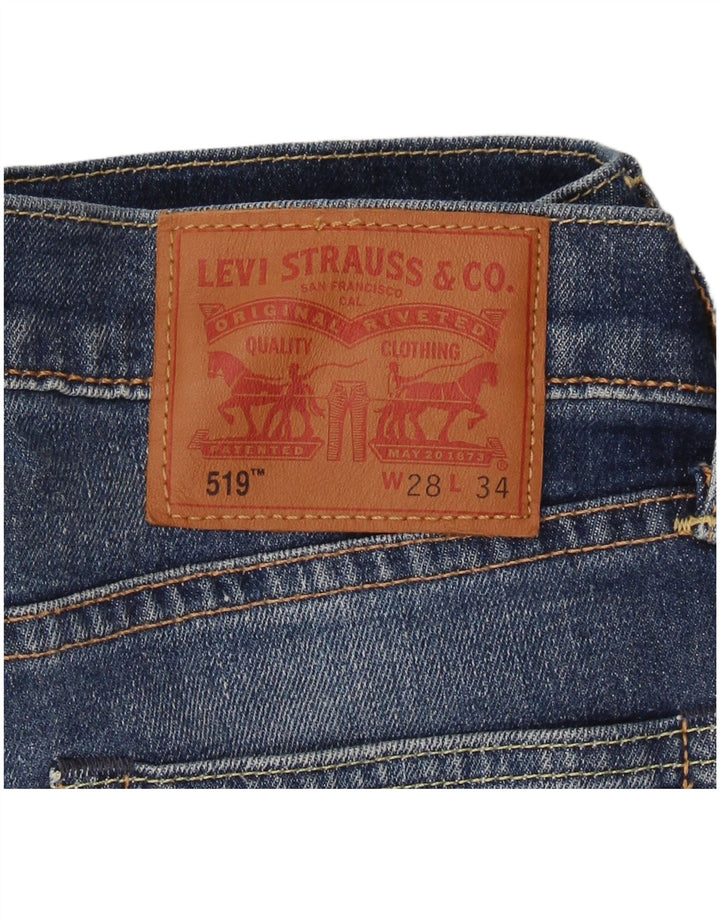 Женские джинсы скинни Levi's 519 W28 L34 синие, хлопок