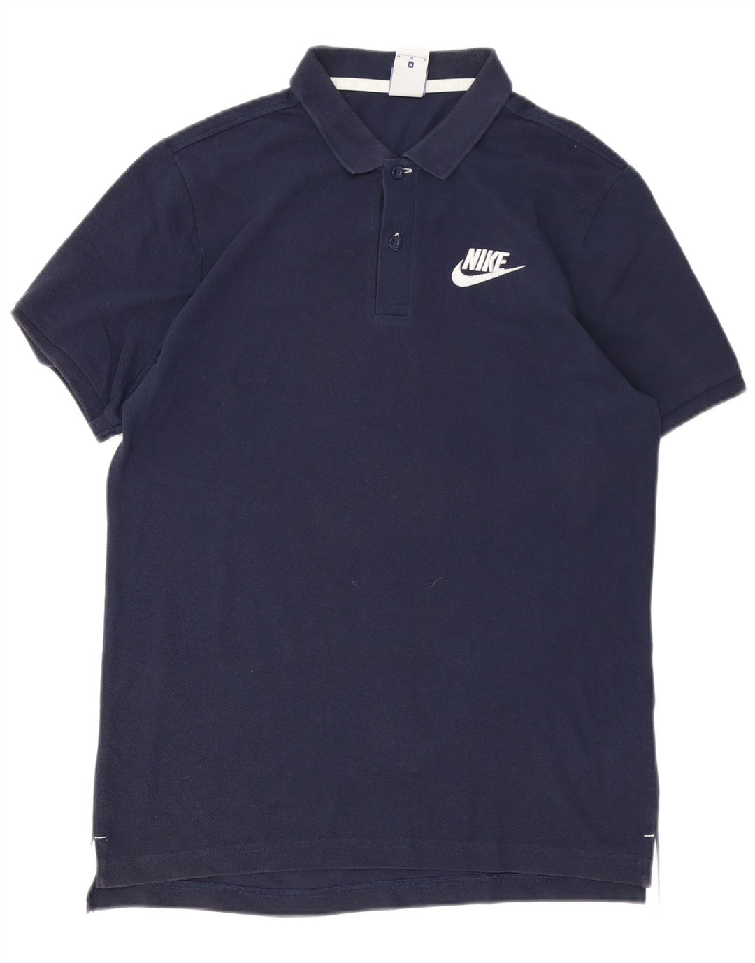 Мужская рубашка-поло Nike среднего размера, темно-синяя, хлопковая