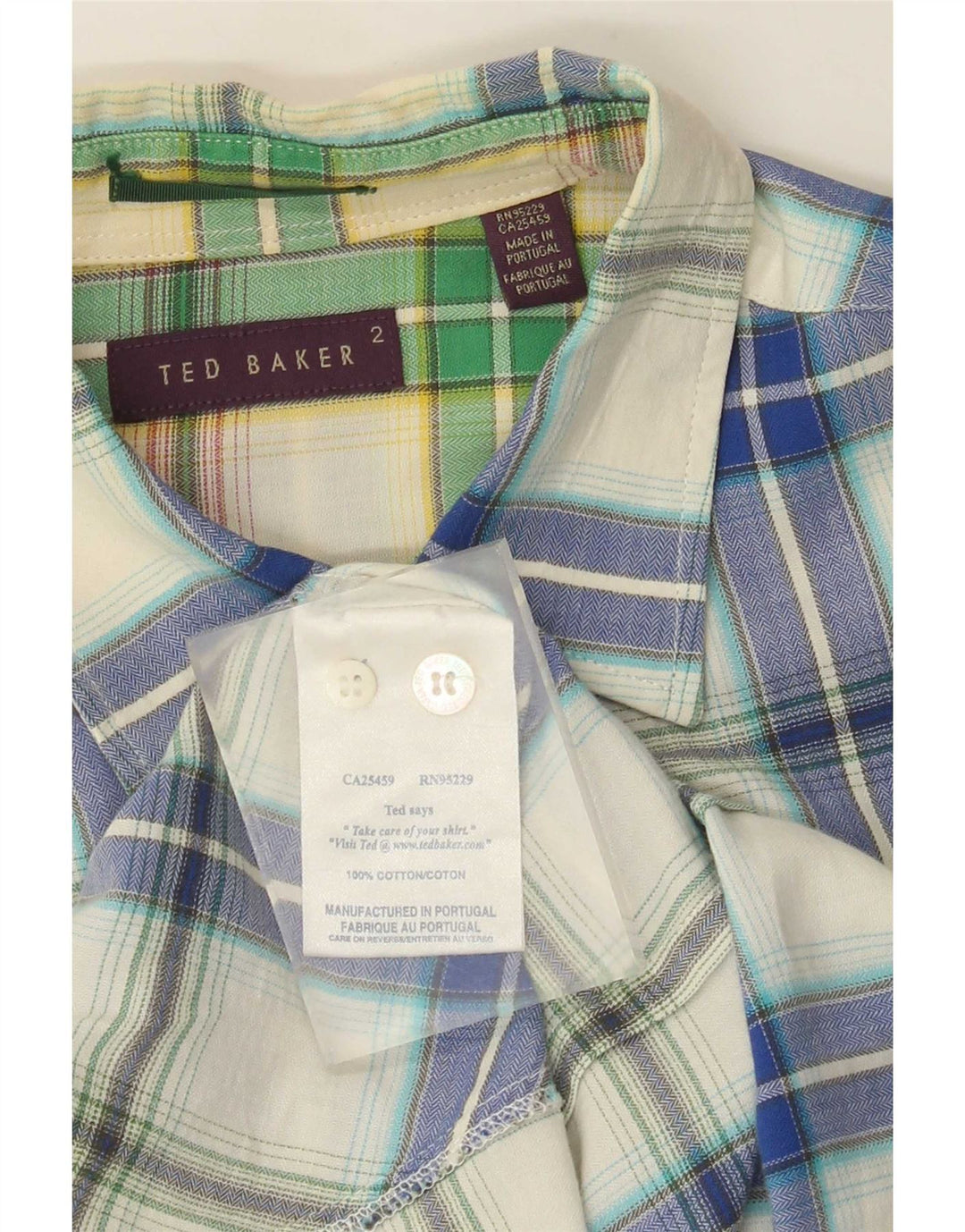 Мужская фланелевая рубашка Ted Baker, размер 2, маленькая синяя хлопковая клетка в клетку