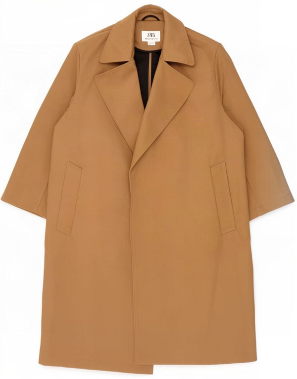 Мужское пальто Zara UK 38, средний бежевый, полиэстер