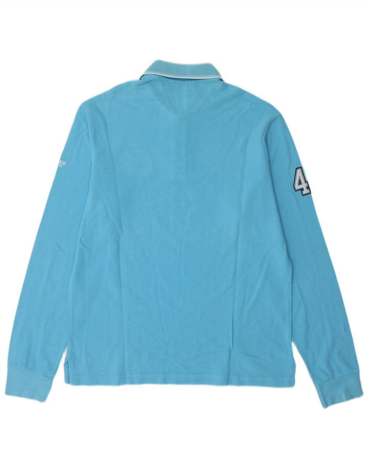 Мужская рубашка поло с длинным рукавом MURPHY & NYE, большая синяя хлопковая рубашка