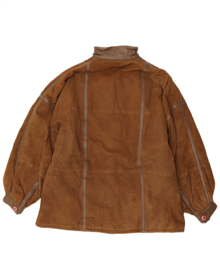 Винтажная женская замшевая куртка оверсайз IT 42 Medium Brown