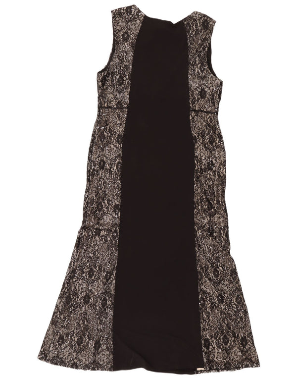 Женское кружевное платье макси без рукавов Wallis, Великобритания, 18 XL, черное с цветочным принтом