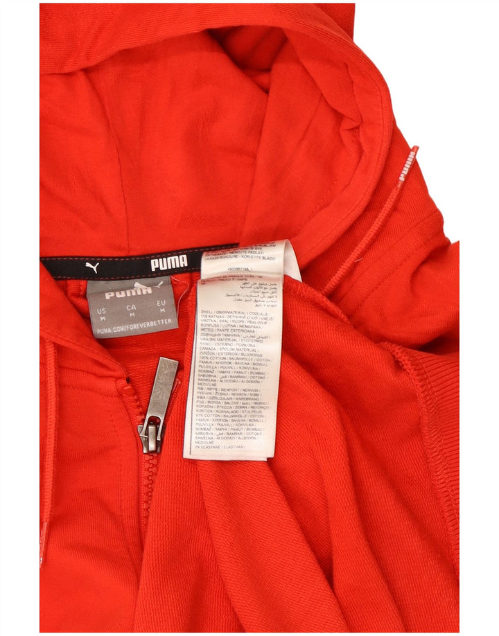 Мужской свитер с капюшоном на молнии Puma среднего красного цвета, хлопок