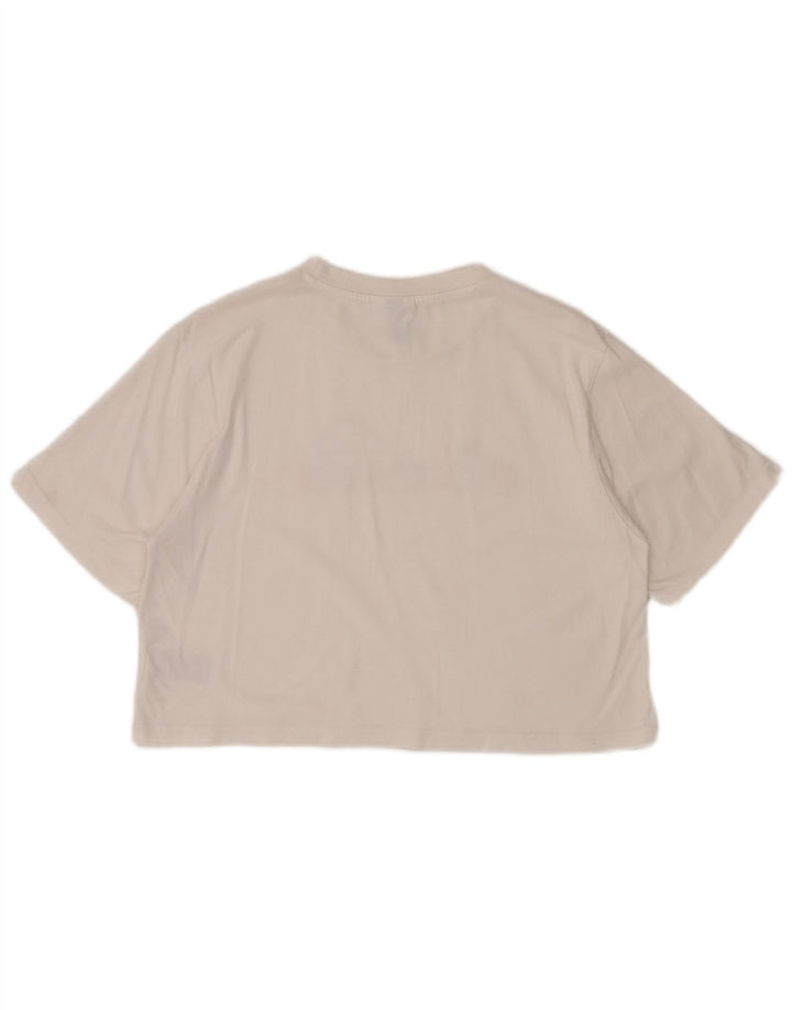 ELLESSE Женская укороченная футболка с рисунком Top UK 12, средний белый хлопок