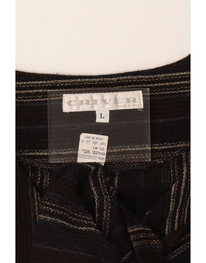 CRIVER Мужской жилет из полиэстера в коричневую полоску большого размера