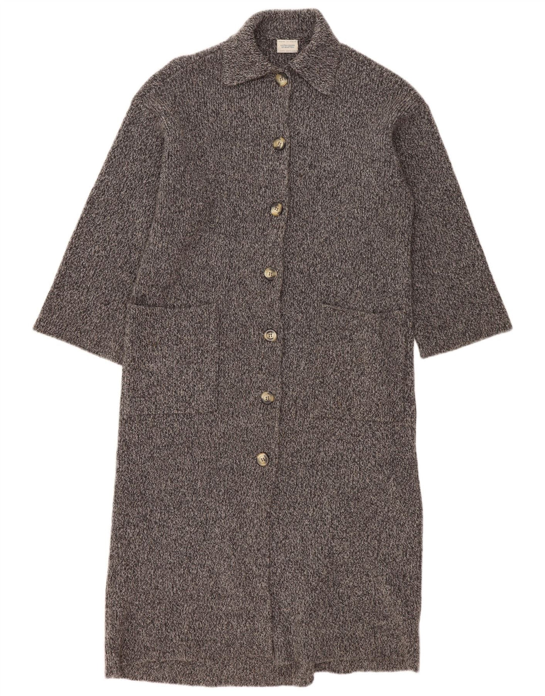 Женский удлиненный кардиган большого размера Benetton UK 10, маленький серый