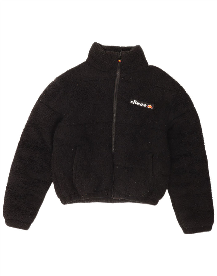 Женская флисовая куртка Ellesse оверсайз UK 8, маленький черный полиэстер