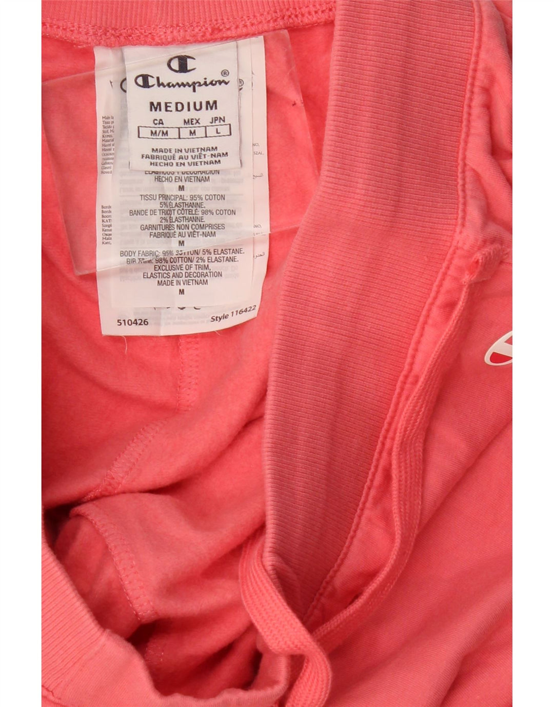 Женские спортивные брюки Champion, джоггеры, Великобритания 12, хлопок среднего розового цвета